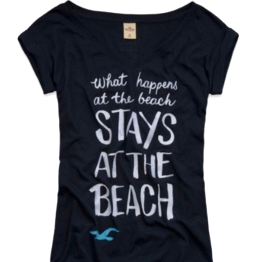 Hollister Womans What Happens At the Beach Short‎ Sleeve T-shirt Size XS